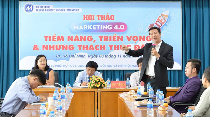 Võ Tuấn Hải chia sẽ giải pháp marketing Ma Trận Bao Vây tại Trường Đại Học Tài Chình Marketing