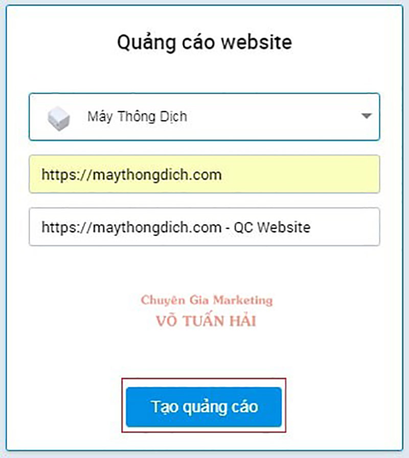 Cài đặt OA và nhập liên kết các bạn muốn quảng cáo