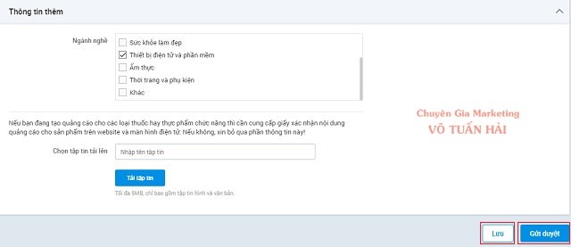  Gửi mẫu quảng cáo để Zalo xét duyệt