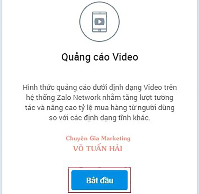 Khởi tạo chiến dịch quảng cáo video