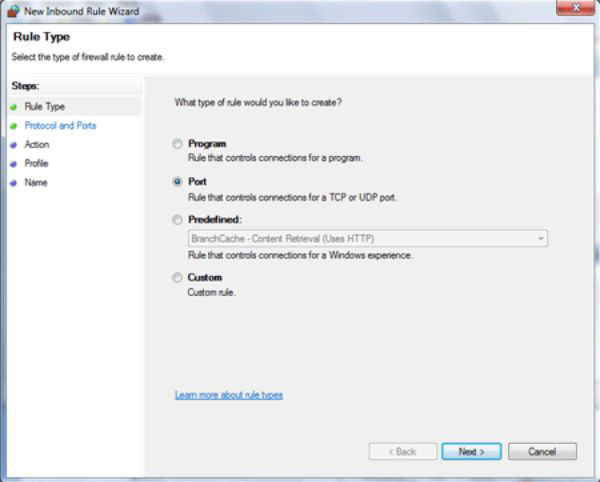 đánh dấu vào mục Port như hình đánh dấu vào mục Port như hình