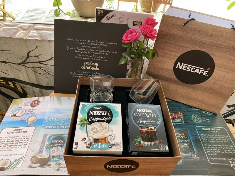 Sản phẩm của Nescafe luôn được bày trí rất chỉn chu