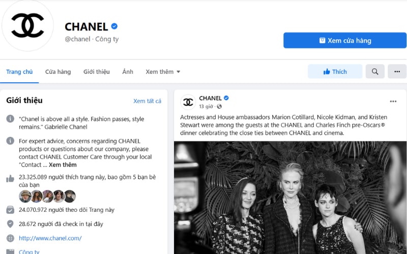 social marketing thời trang Chanel social marketing thời trang Chanel