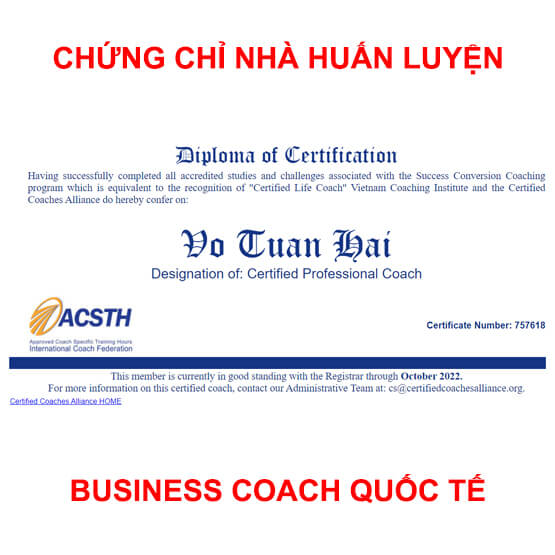 CÔNG VIỆC HUẤN LUYỆN DOANH NGHIỆP