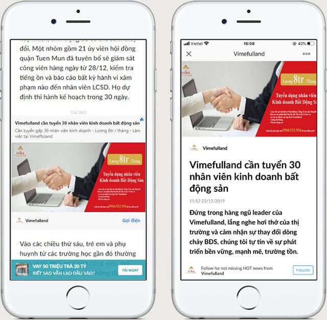 Quảng cáo bài viết