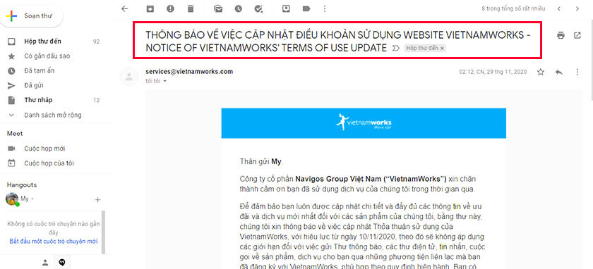 email bản tin