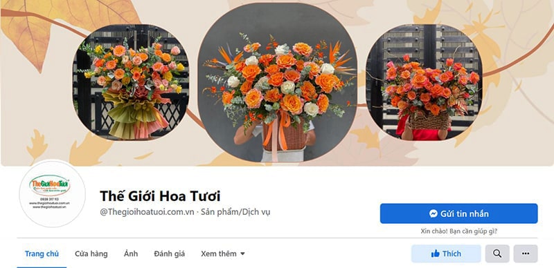 social media tiếp thị hoa tươi