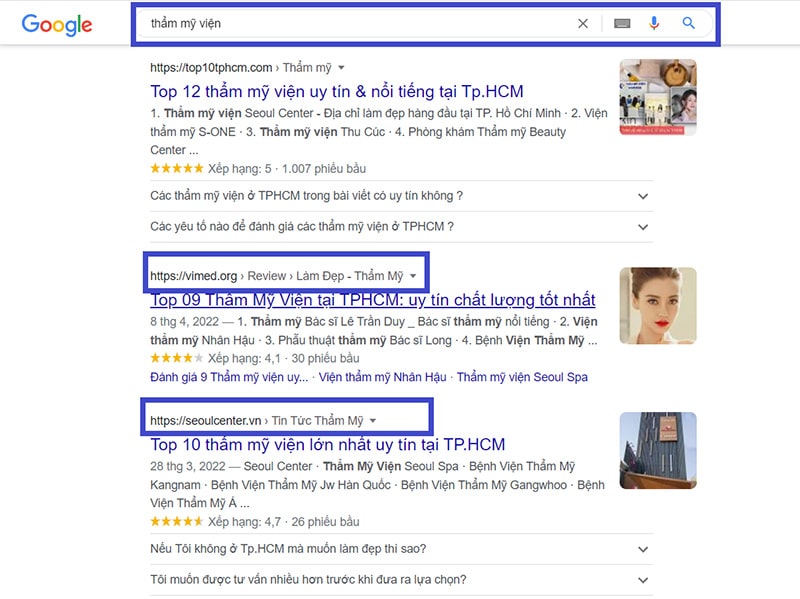 seo thẩm mỹ viện